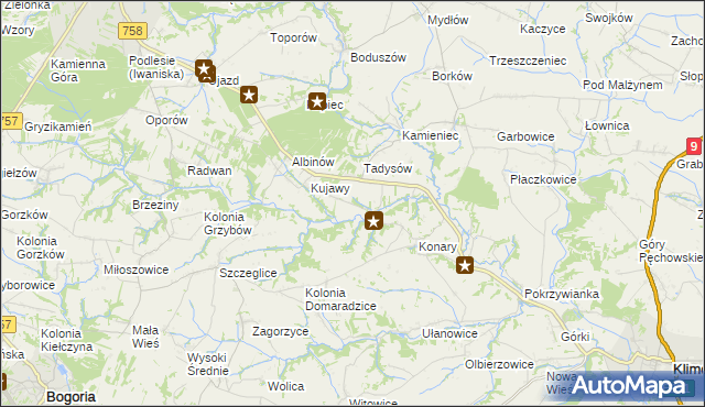 mapa Konary-Kolonia, Konary-Kolonia na mapie Targeo