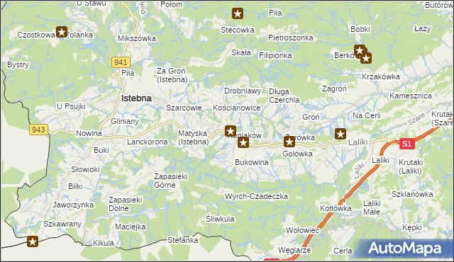 mapa Koniaków, Koniaków na mapie Targeo