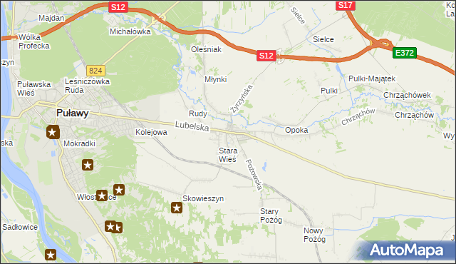 mapa Końskowola, Końskowola na mapie Targeo