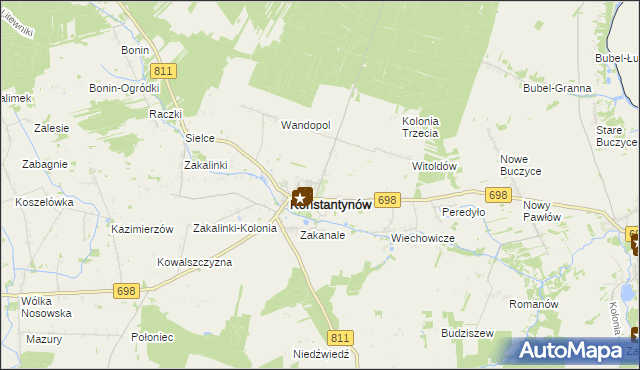 mapa Konstantynów-Kolonia, Konstantynów-Kolonia na mapie Targeo