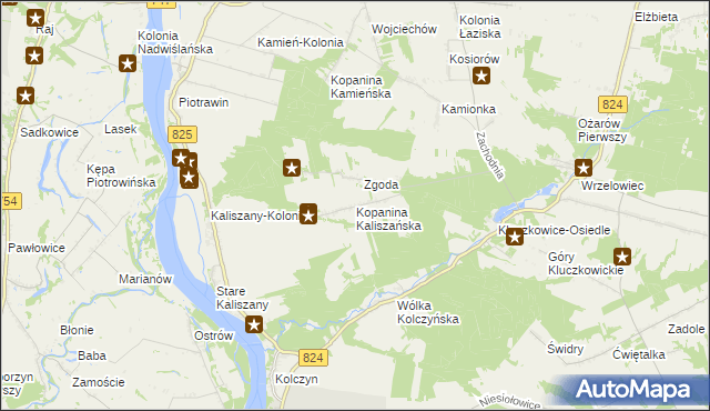 mapa Kopanina Kaliszańska, Kopanina Kaliszańska na mapie Targeo