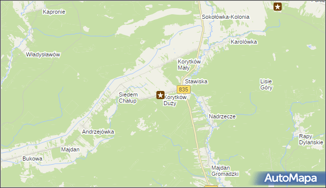 mapa Korytków Duży, Korytków Duży na mapie Targeo