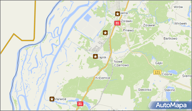 mapa Krajnik, Krajnik na mapie Targeo