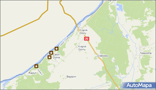 mapa Krajnik Górny, Krajnik Górny na mapie Targeo