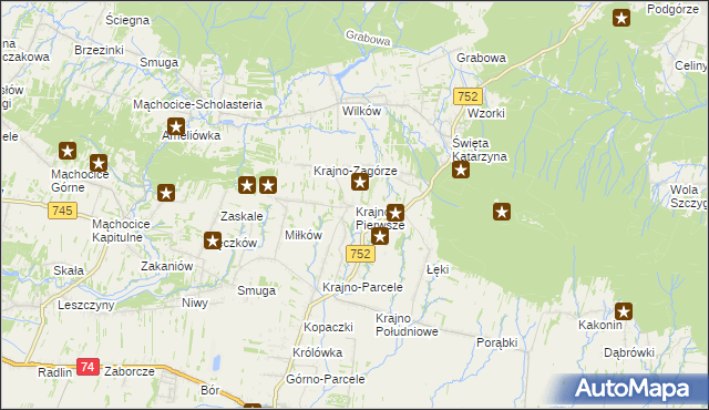 mapa Krajno Pierwsze, Krajno Pierwsze na mapie Targeo