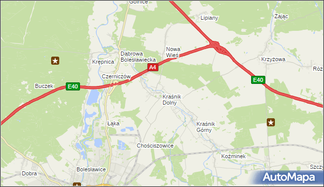 mapa Kraśnik Dolny, Kraśnik Dolny na mapie Targeo