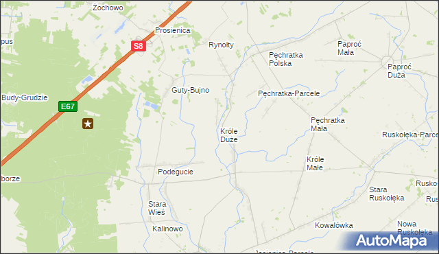 mapa Króle Duże, Króle Duże na mapie Targeo