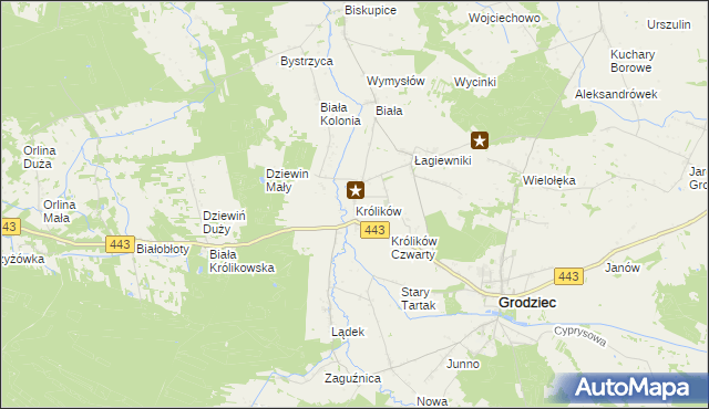 mapa Królików, Królików na mapie Targeo