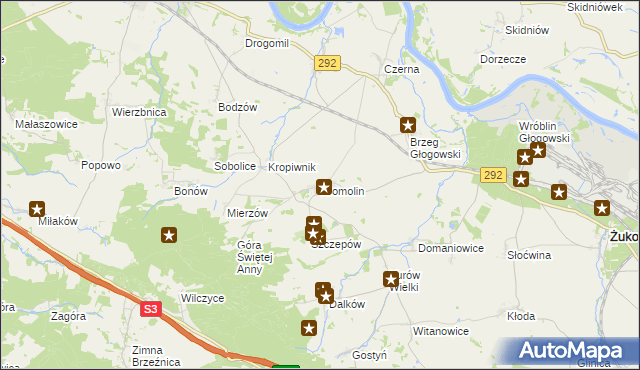 mapa Kromolin, Kromolin na mapie Targeo