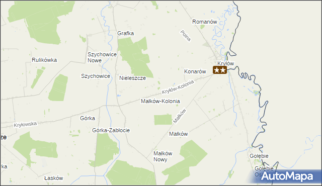 mapa Kryłów-Kolonia, Kryłów-Kolonia na mapie Targeo