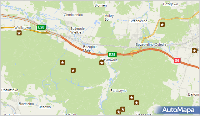 mapa Krzykowice gmina Łęczyce, Krzykowice gmina Łęczyce na mapie Targeo