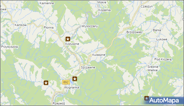 mapa Kulaszne, Kulaszne na mapie Targeo