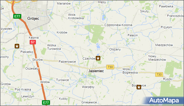 mapa Kurczowa Wieś, Kurczowa Wieś na mapie Targeo