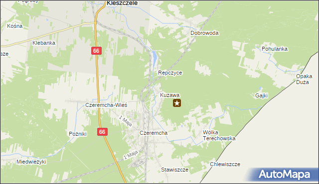 mapa Kuzawa, Kuzawa na mapie Targeo