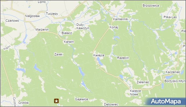 mapa Kwiejce, Kwiejce na mapie Targeo