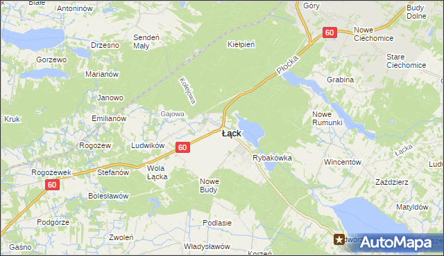 mapa Łąck, Łąck na mapie Targeo