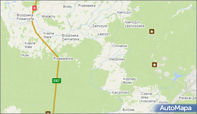 mapa Lacka Buda, Lacka Buda na mapie Targeo