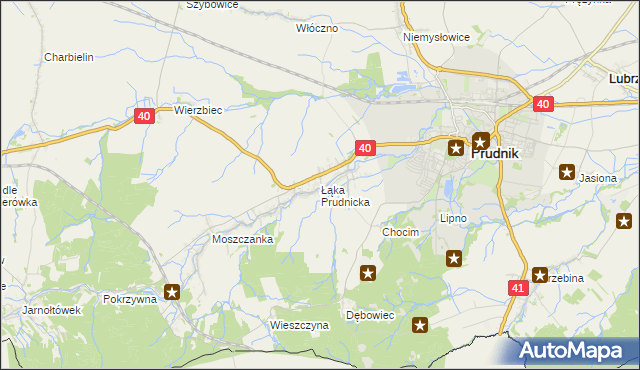 mapa Łąka Prudnicka, Łąka Prudnicka na mapie Targeo