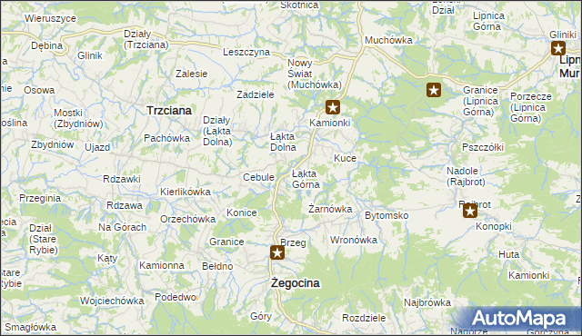 mapa Łąkta Górna, Łąkta Górna na mapie Targeo