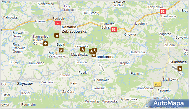 mapa Lanckorona, Lanckorona na mapie Targeo