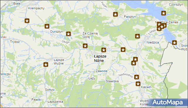 mapa Łapsze Niżne, Łapsze Niżne na mapie Targeo