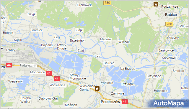 mapa Las gmina Przeciszów, Las gmina Przeciszów na mapie Targeo