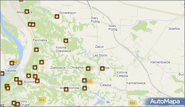 mapa Las Stocki, Las Stocki na mapie Targeo