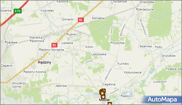 mapa Latosówka, Latosówka na mapie Targeo