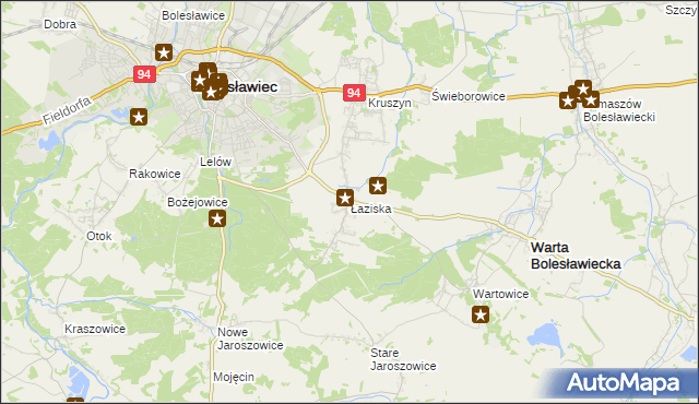 mapa Łaziska gmina Bolesławiec, Łaziska gmina Bolesławiec na mapie Targeo