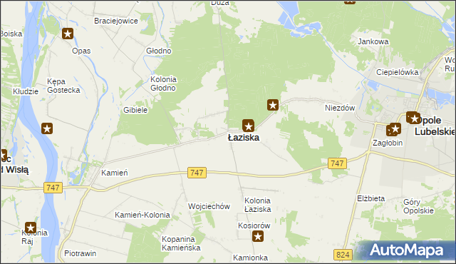 mapa Łaziska powiat opolski, Łaziska powiat opolski na mapie Targeo