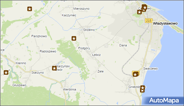 mapa Łebcz, Łebcz na mapie Targeo