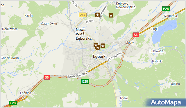 mapa Lębork, Lębork na mapie Targeo