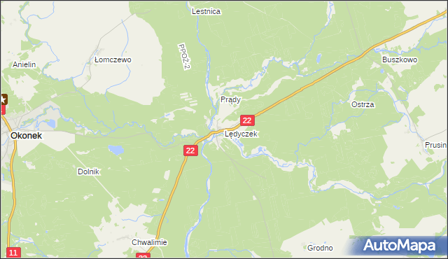 mapa Lędyczek, Lędyczek na mapie Targeo