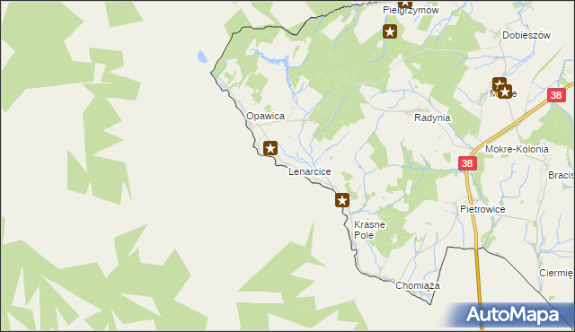 mapa Lenarcice, Lenarcice na mapie Targeo