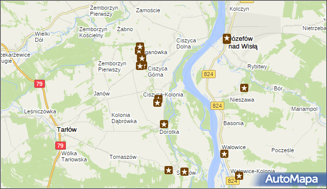 mapa Leśne Chałupy, Leśne Chałupy na mapie Targeo