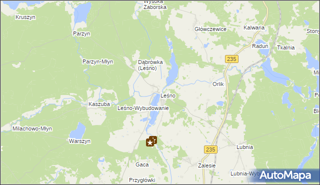 mapa Leśno gmina Brusy, Leśno gmina Brusy na mapie Targeo