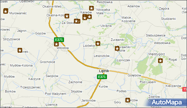 mapa Leszczków, Leszczków na mapie Targeo