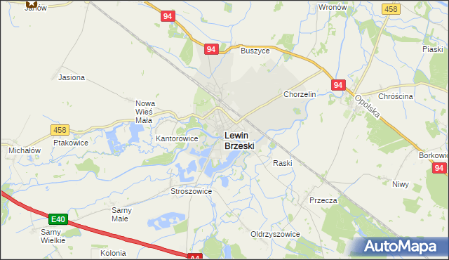 mapa Lewin Brzeski, Lewin Brzeski na mapie Targeo