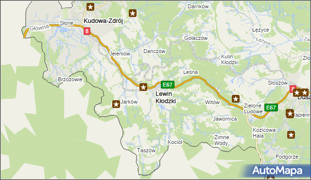 mapa Lewin Kłodzki, Lewin Kłodzki na mapie Targeo