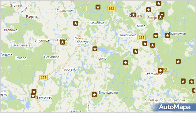 mapa Lipno gmina Połczyn-Zdrój, Lipno gmina Połczyn-Zdrój na mapie Targeo