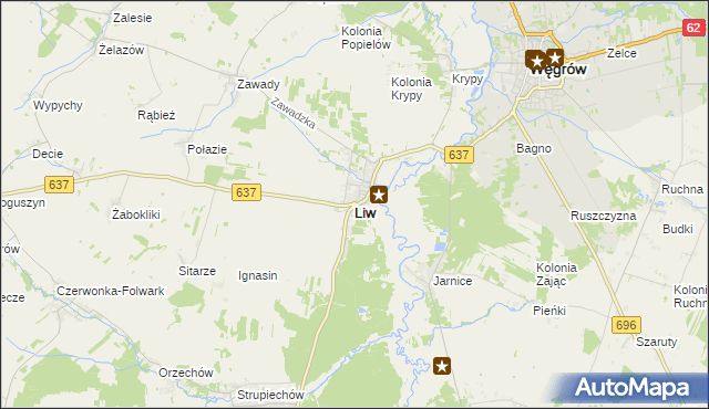 mapa Liw, Liw na mapie Targeo