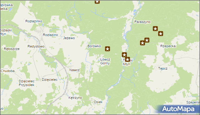 mapa Łówcz Górny, Łówcz Górny na mapie Targeo