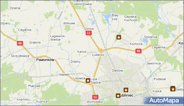 mapa Lubecko, Lubecko na mapie Targeo