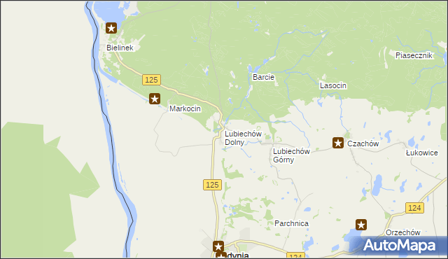 mapa Lubiechów Dolny, Lubiechów Dolny na mapie Targeo