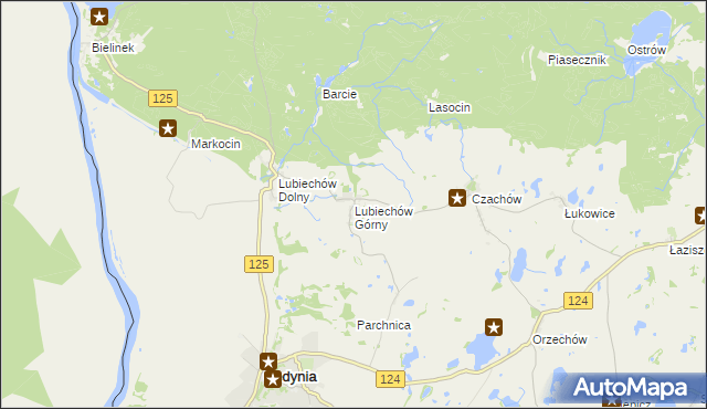 mapa Lubiechów Górny, Lubiechów Górny na mapie Targeo