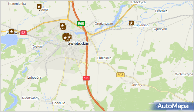 mapa Lubinicko, Lubinicko na mapie Targeo