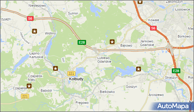 mapa Lublewo Gdańskie, Lublewo Gdańskie na mapie Targeo