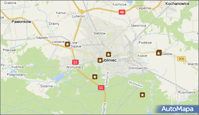 mapa Lubliniec, Lubliniec na mapie Targeo