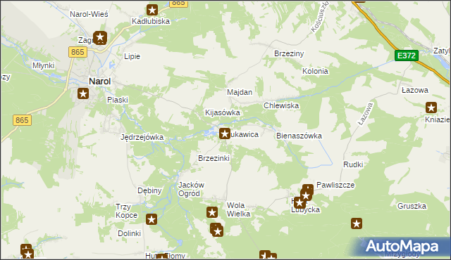 mapa Łukawica gmina Narol, Łukawica gmina Narol na mapie Targeo