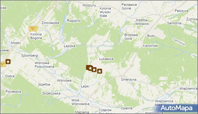 mapa Łukawica gmina Staszów, Łukawica gmina Staszów na mapie Targeo